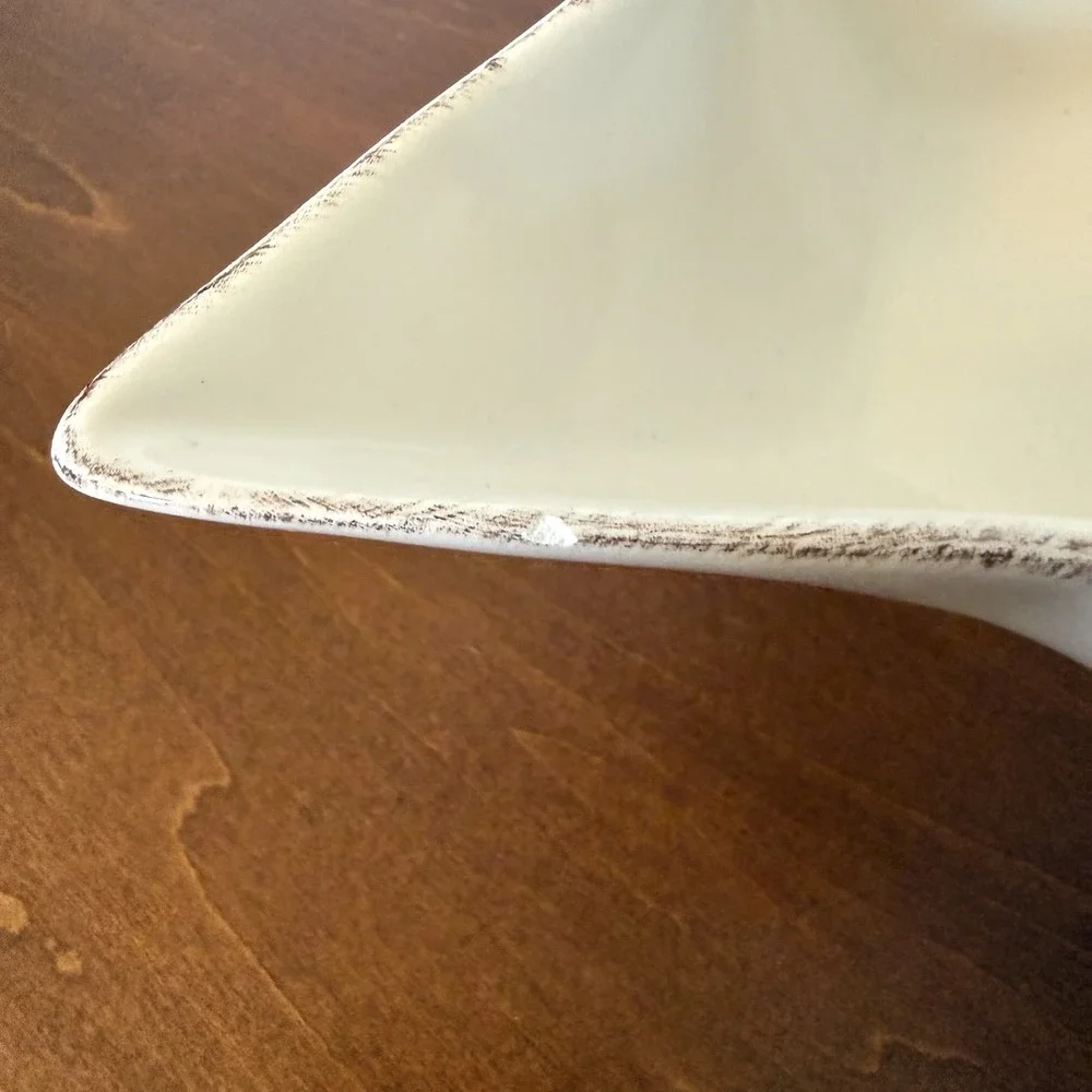 Pottery Barn Star Shaped Candy Bowl Dish Distressed Glaze Edge 9